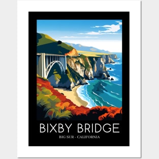 A Pop Art Travel Print of Bixby Bridge in Big Sur - California - US Posters and Art